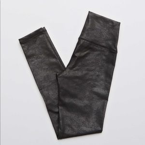 Aerie High Waisted Black Crackle Leggings